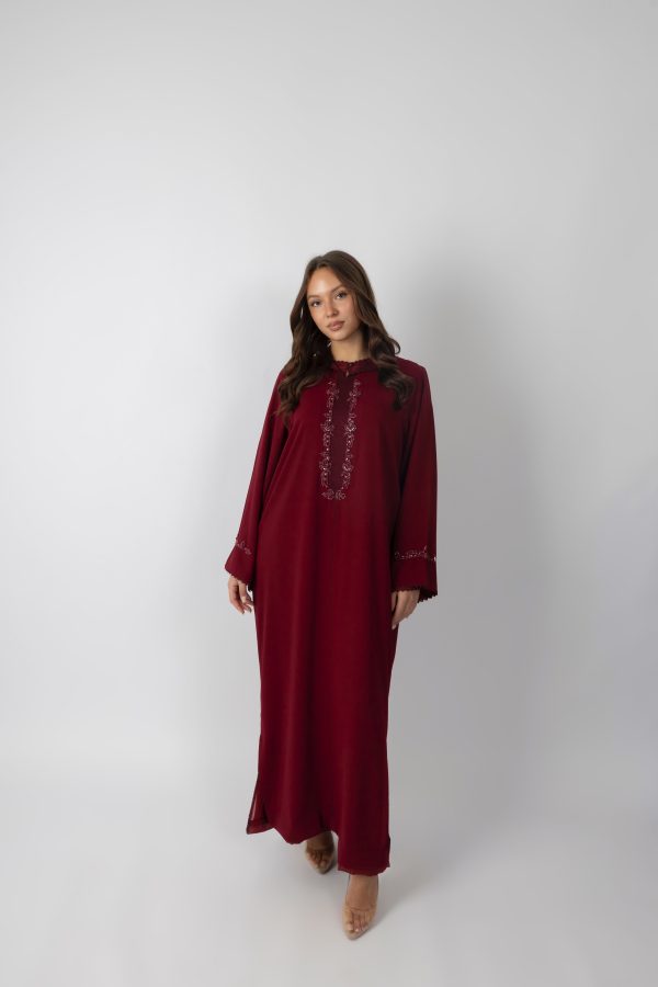 Jelleba Randa 2-piece luxe Burgandy Red
